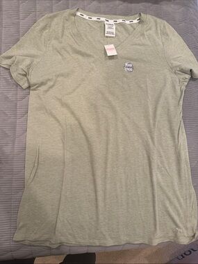 PINK Victoria's Secret Light Sage Green Short Sleeve Tee